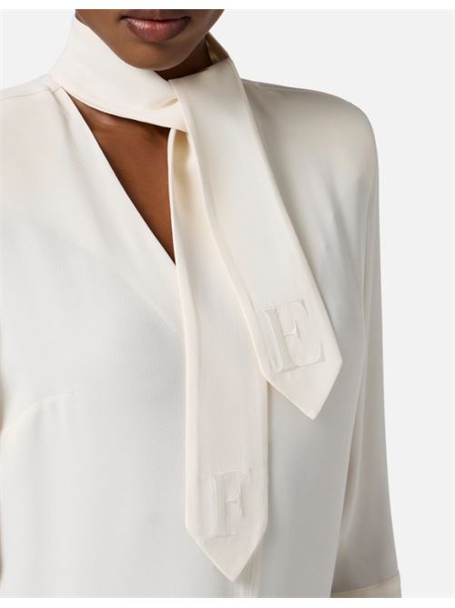 SHIRT WITH SASH ELISABETTA FRANCHI | CA08956E2DZ9 Milk